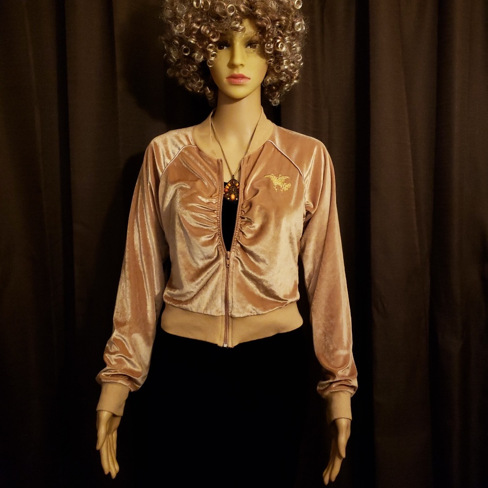 Y2K GOLD Guess Vintage Velour Jacket